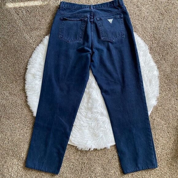 Vintage Guess Jeans Hemmed Mens Size 34 Green Logo - Picture 2 of 8